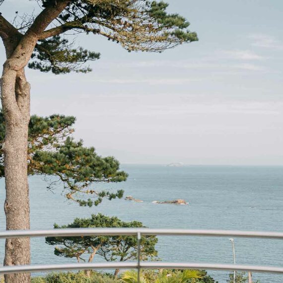 Vue sur mer depuis la Villa les Hydrangeas, hôtel restaurant à Perros Guirec